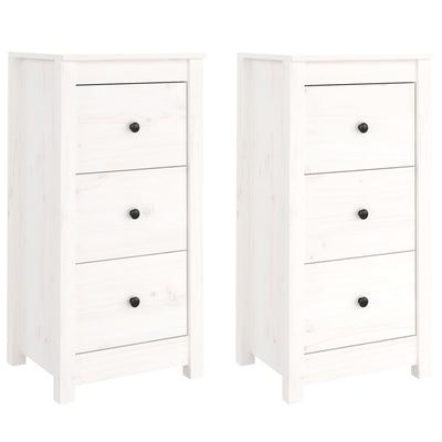 Sideboards 2 pcs White 40x35x80 cm Solid Wood Pine