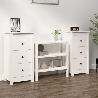 Sideboards 2 pcs White 40x35x80 cm Solid Wood Pine