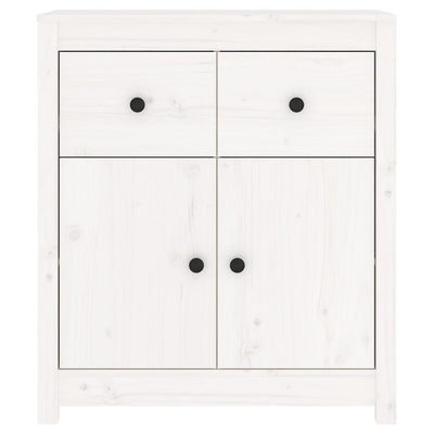 Sideboard White 70x35x80 cm Solid Wood Pine