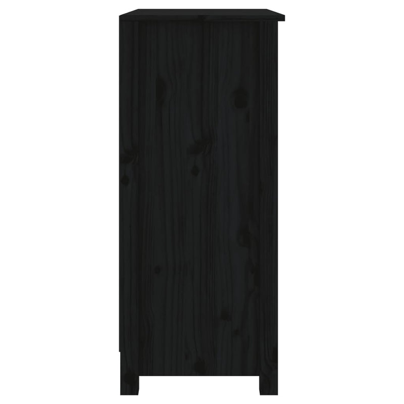 Sideboard Black 70x35x80 cm Solid Wood Pine