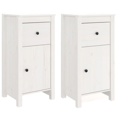 Sideboards 2 pcs White 40x35x80 cm Solid Wood Pine