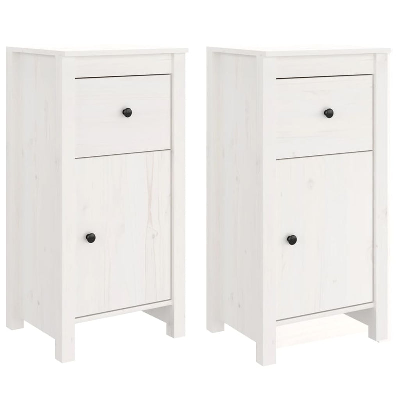 Sideboards 2 pcs White 40x35x80 cm Solid Wood Pine