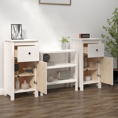 Sideboards 2 pcs White 40x35x80 cm Solid Wood Pine