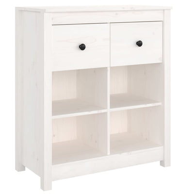 Sideboard White 70x35x80 cm Solid Wood Pine