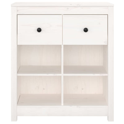 Sideboard White 70x35x80 cm Solid Wood Pine