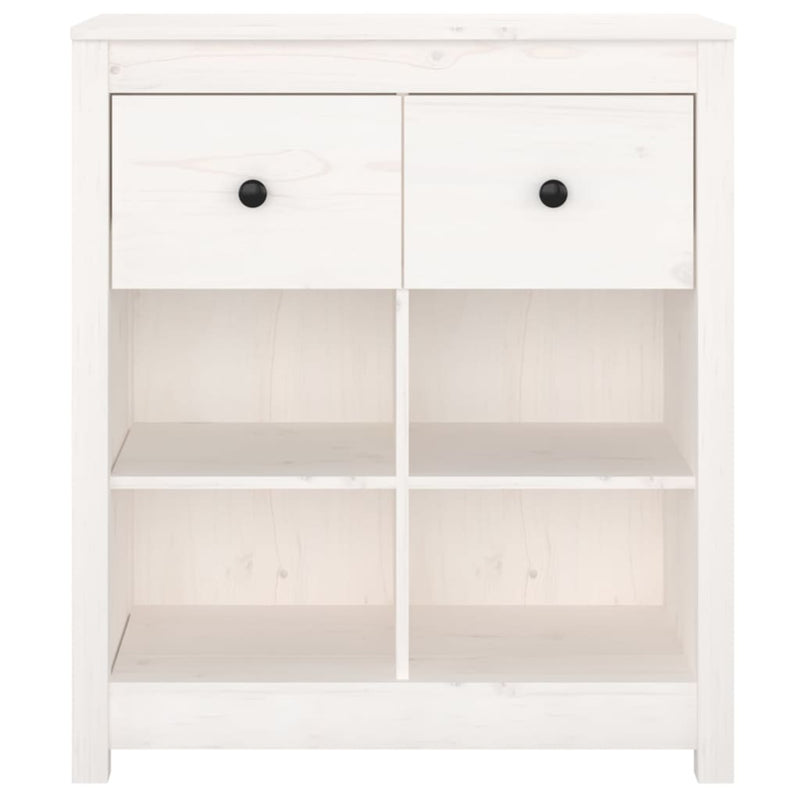 Sideboard White 70x35x80 cm Solid Wood Pine