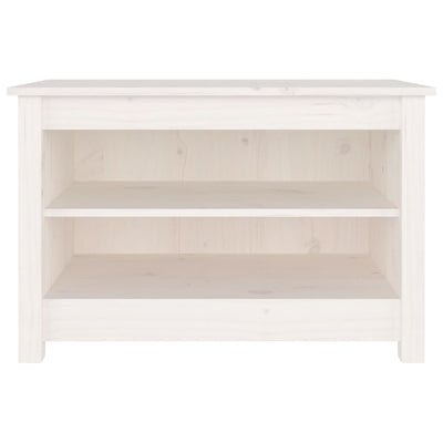 Shoe Bench White 70x38x45.5 cm Solid Wood Pine