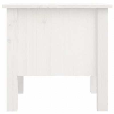 Side Table White 40x40x39 cm Solid Wood Pine