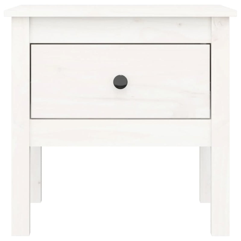 Side Table White 50x50x49 cm Solid Wood Pine