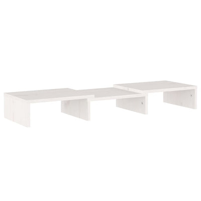 Monitor Stand White 60x24x10.5 cm Solid Wood Pine