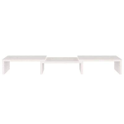 Monitor Stand White 60x24x10.5 cm Solid Wood Pine