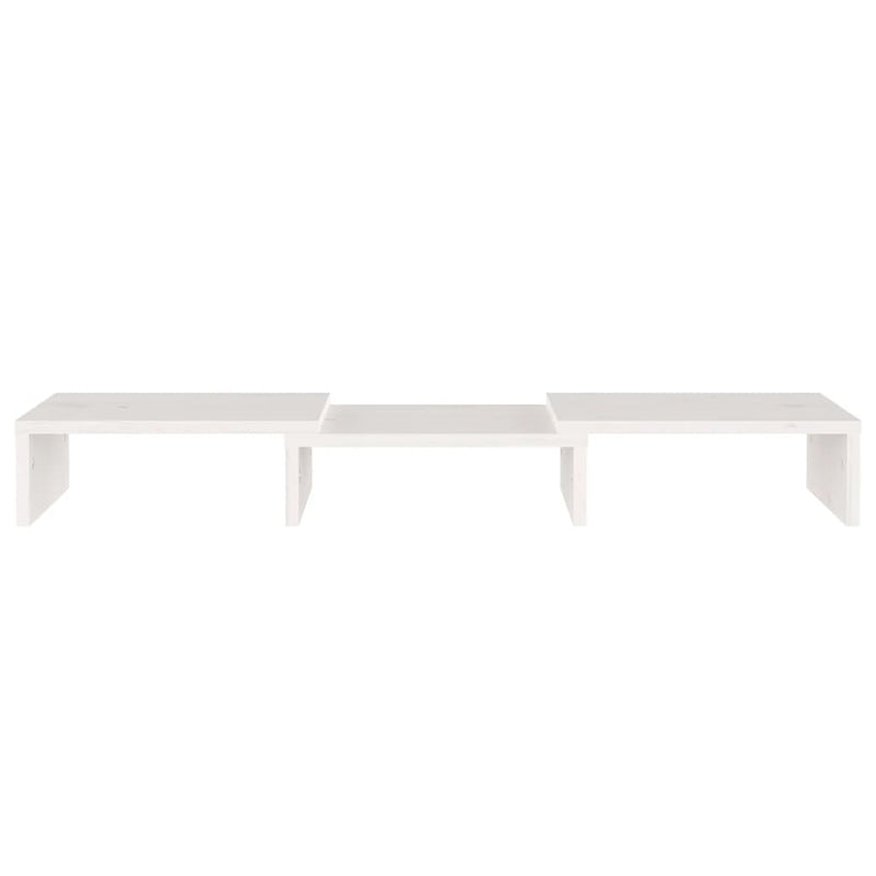 Monitor Stand White 60x24x10.5 cm Solid Wood Pine