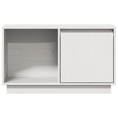 TV Cabinet White 74x35x44 cm Solid Wood Pine