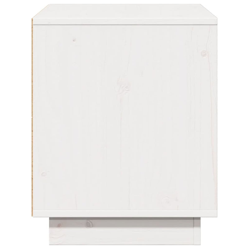 TV Cabinet White 74x35x44 cm Solid Wood Pine