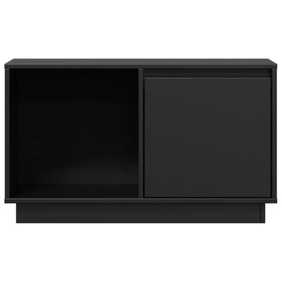 TV Cabinet Black 74x35x44 cm Solid Wood Pine