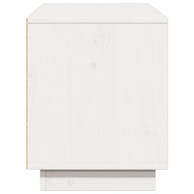 TV Cabinet White 110.5x35x44 cm Solid Wood Pine