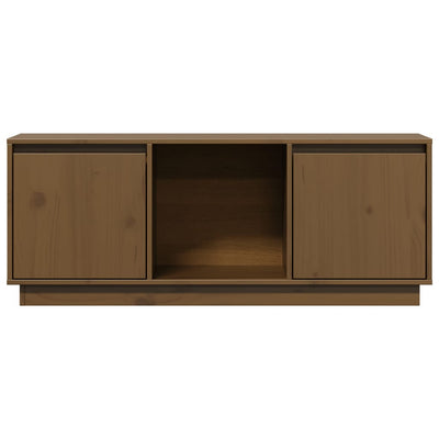 TV Cabinet Honey Brown 110.5x35x44 cm Solid Wood Pine