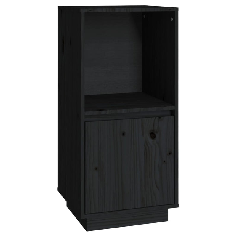 Sideboard Black 38x35x80 cm Solid Wood Pine