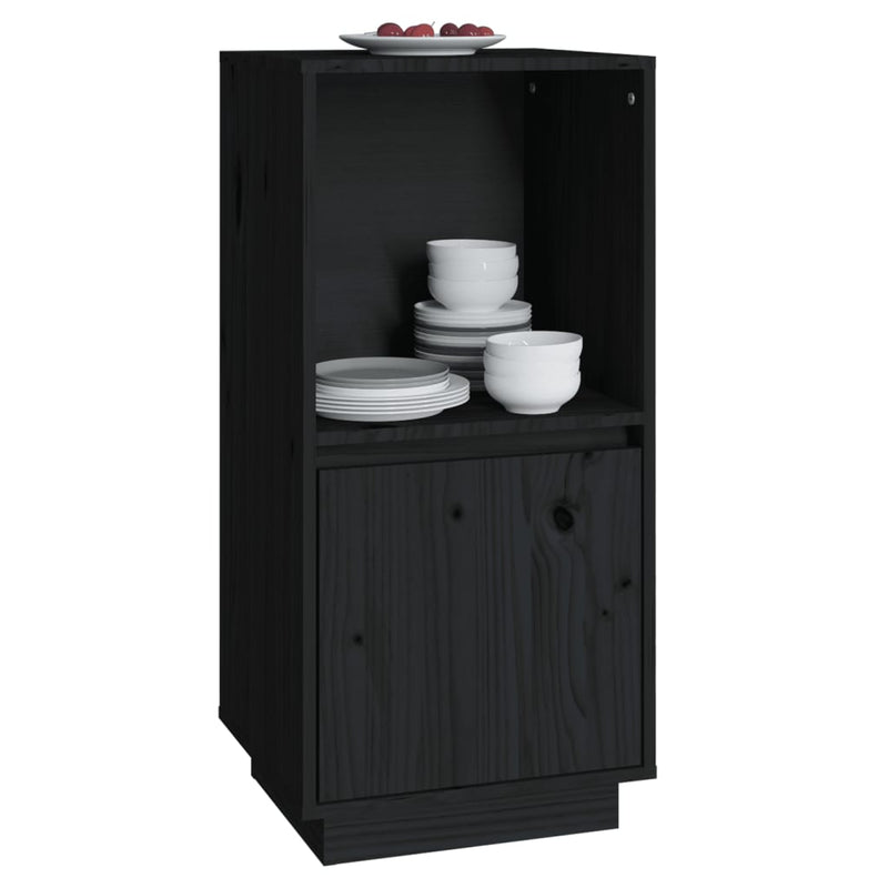 Sideboard Black 38x35x80 cm Solid Wood Pine