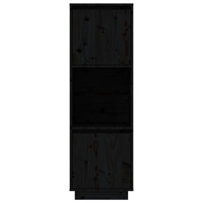 Highboard Black 38x35x117 cm Solid Wood Pine