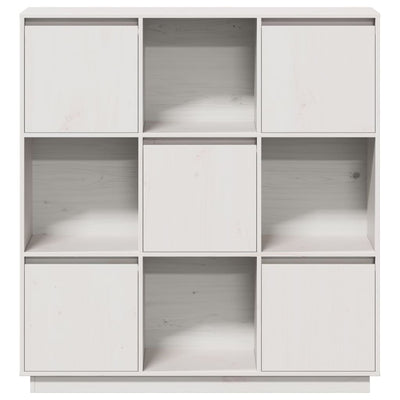 Highboard White 110.5x35x117 cm Solid Wood Pine