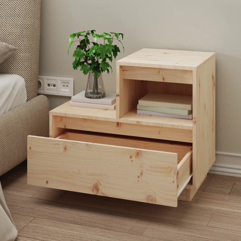 Bedside Cabinet 60x34x51 cm Solid Wood Pine