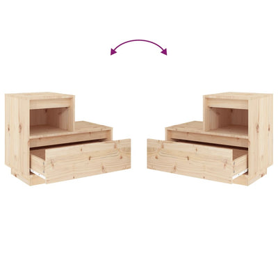 Bedside Cabinets 2 pcs 60x34x51 cm Solid Wood Pine
