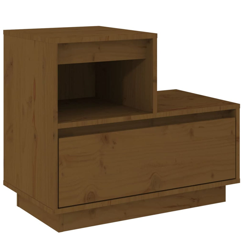 Bedside Cabinet Honey Brown 60x34x51 cm Solid Wood Pine