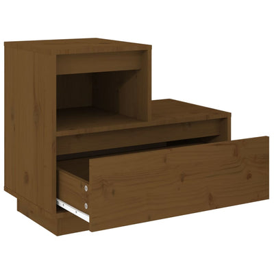 Bedside Cabinet Honey Brown 60x34x51 cm Solid Wood Pine