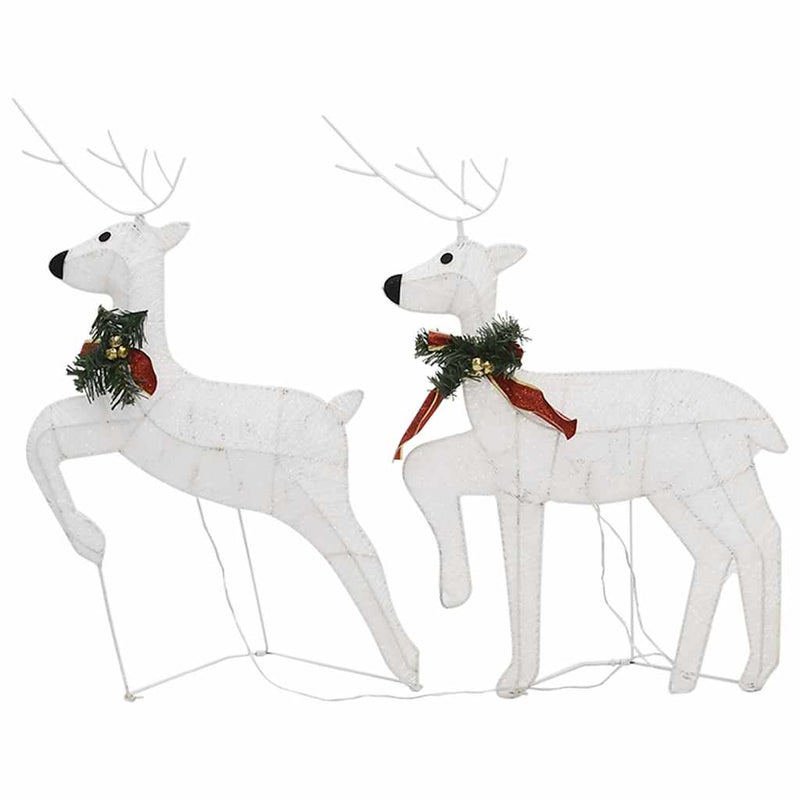 Christmas Reindeers 2 pcs White 40 LEDs