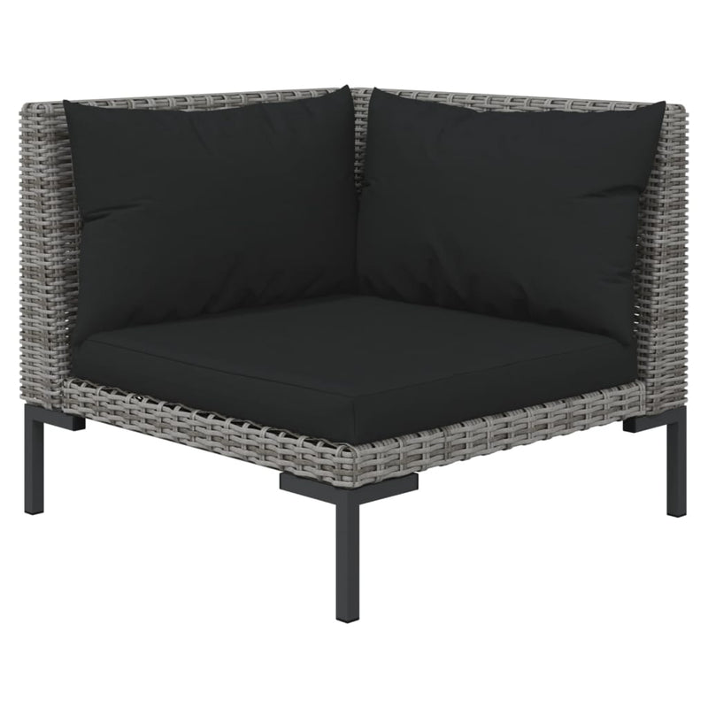 13 Piece Garden Lounge Set with Cushions Poly Rattan Dark Grey