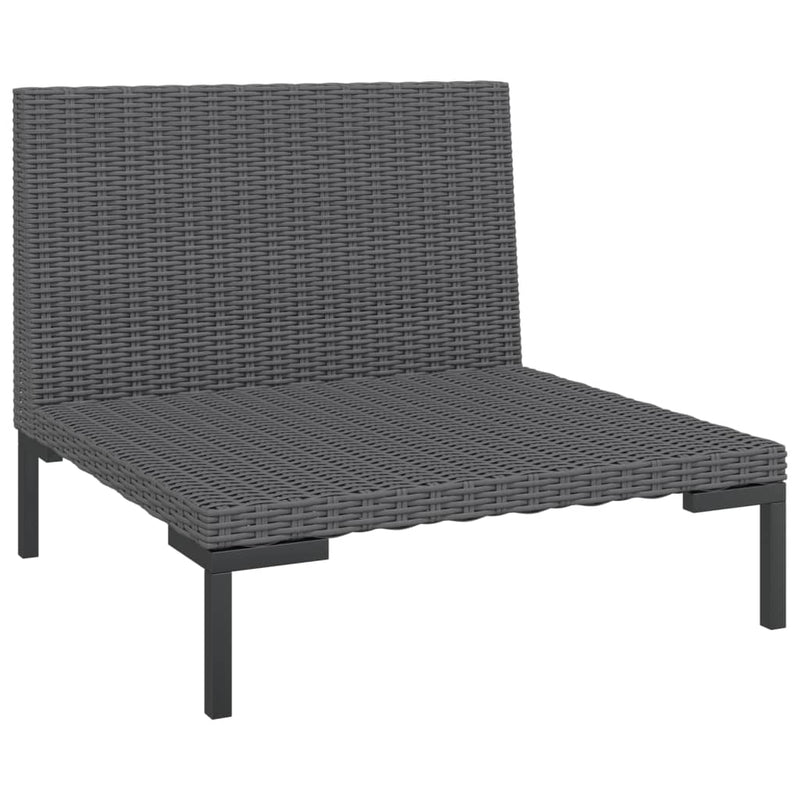 7 Piece Garden Lounge Set with Cushions Poly Rattan Dark Grey