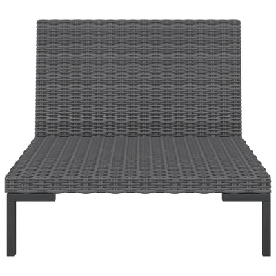 7 Piece Garden Lounge Set with Cushions Poly Rattan Dark Grey