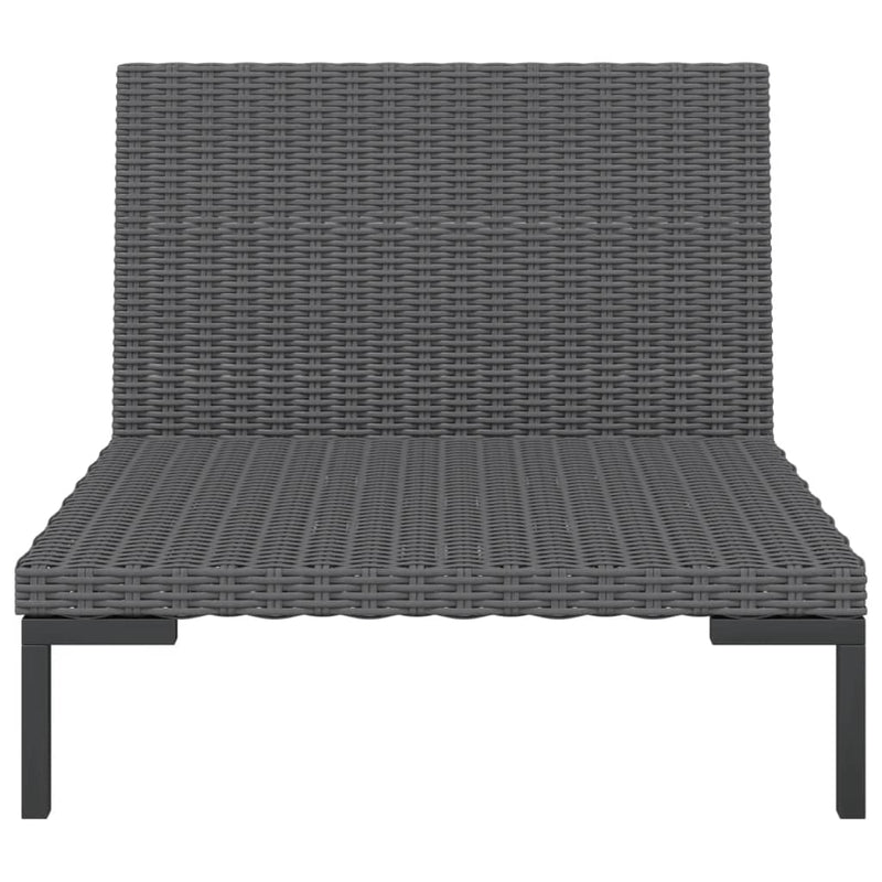 8 Piece Garden Lounge Set with Cushions Poly Rattan Dark Grey