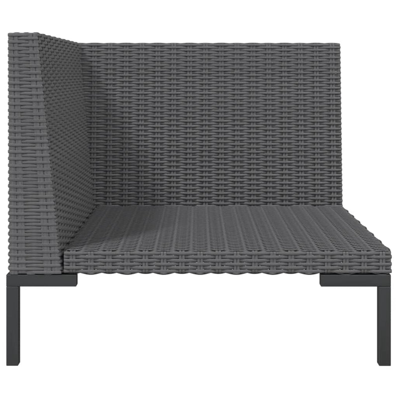 8 Piece Garden Lounge Set with Cushions Poly Rattan Dark Grey