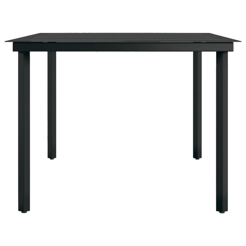 Garden Dining Table Black 200x100x74 cm Steel and Glass