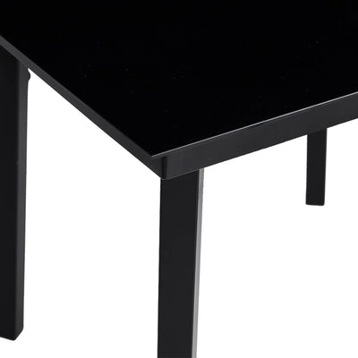 Garden Dining Table Black 200x100x74 cm Steel and Glass