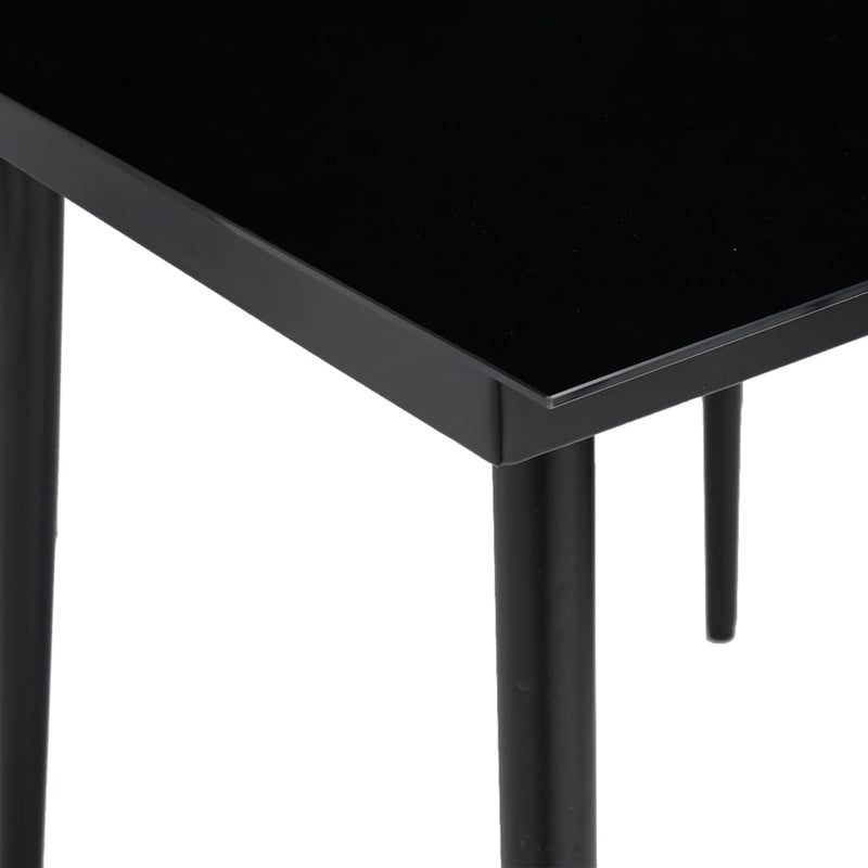 Garden Dining Table Black 200x100x74 cm Steel and Glass