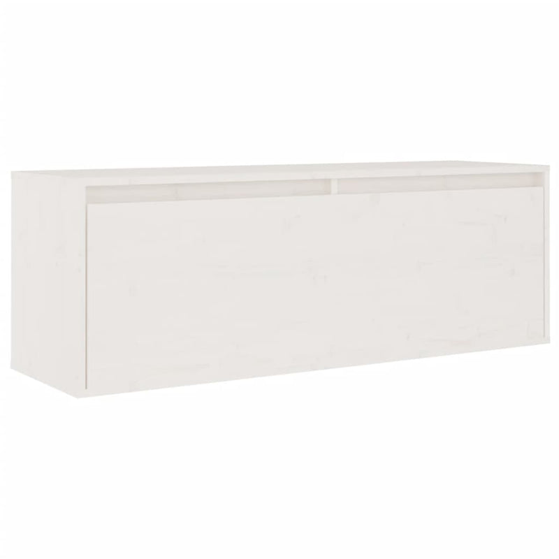 TV Cabinets 2 pcs White Solid Wood Pine