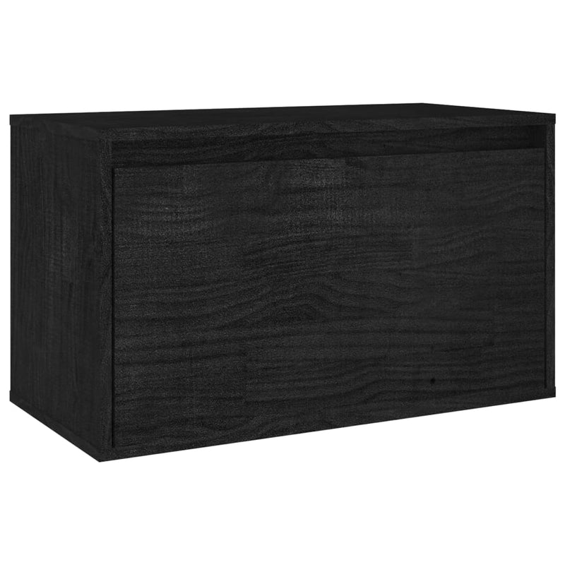 TV Cabinets 3 pcs Black Solid Wood Pine