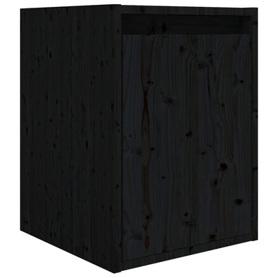 TV Cabinets 6 pcs Black Solid Wood Pine