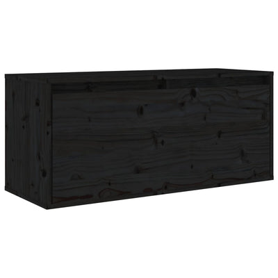 TV Cabinets 5 pcs Black Solid Wood Pine