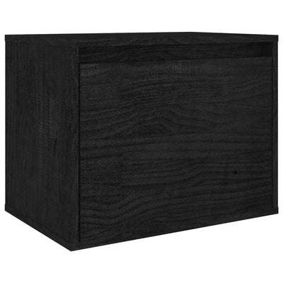 TV Cabinets 4 pcs Black Solid Wood Pine