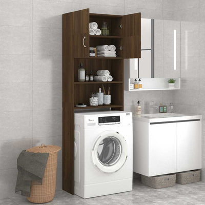 Washing Machine Cabinet Brown Oak 64x25.5x190 cm