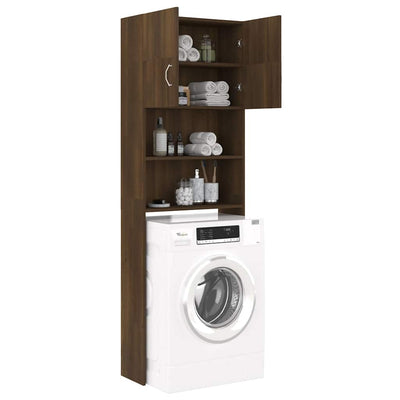 Washing Machine Cabinet Brown Oak 64x25.5x190 cm