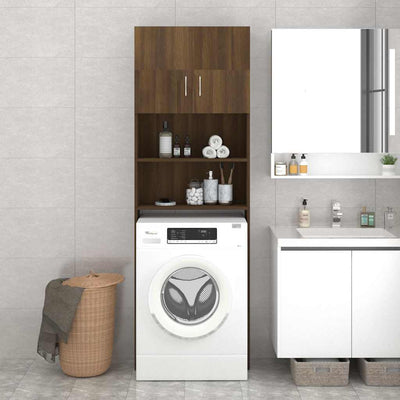 Washing Machine Cabinet Brown Oak 64x25.5x190 cm