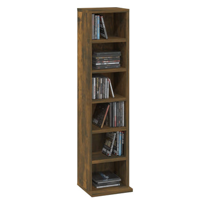 CD Cabinet Smoked Oak 21x20x88 cm Engineered Wood