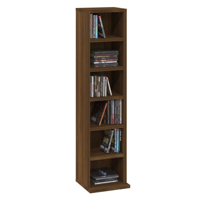 CD Cabinet Brown Oak 21x20x88 cm Engineered Wood