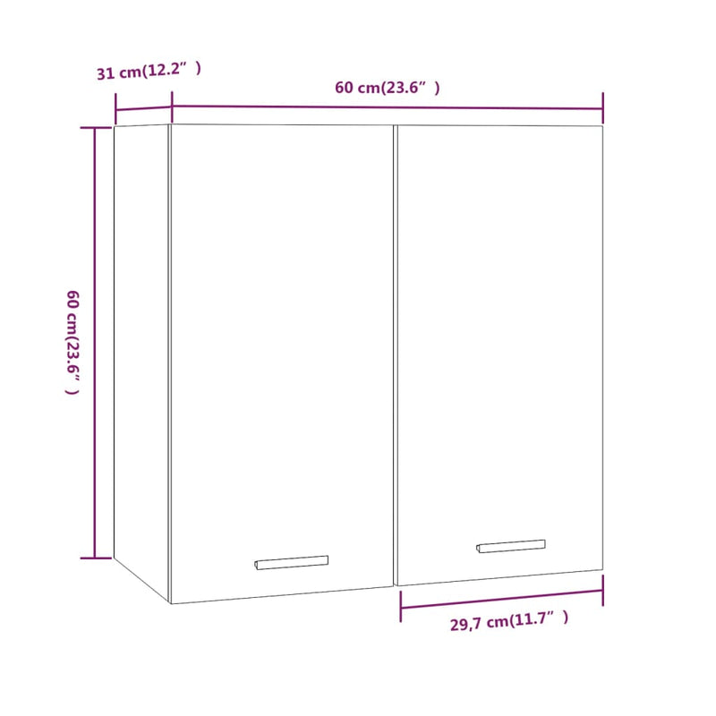 Hanging Cabinet Smoked Oak 60x31x60 cm Engineered Wood