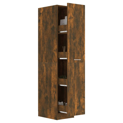 Apothecary Cabinet Smoked Oak 30x42.5x150 cm Engineered Wood